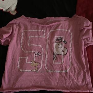 Hollister Pink Snoopy Graphic Tee